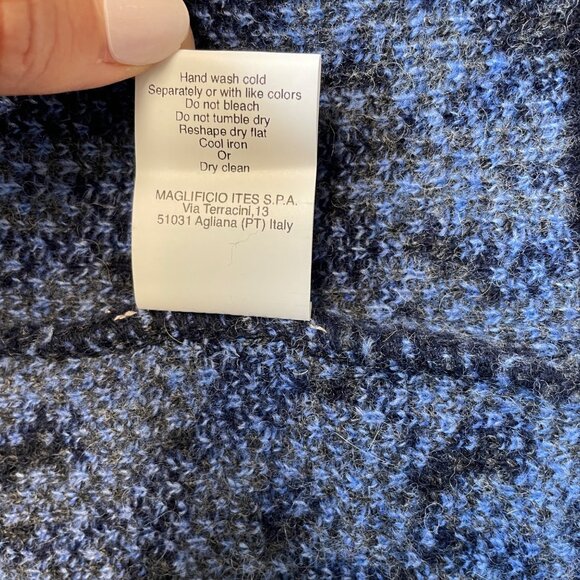 CHIARAMENTE CARDIGAN SWEATER WOMENS XS WOOL BLEND OVERSIZED BLUE 3/4 SLEEVE NWT - Picture 6 of 11